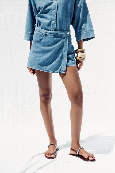 JUPE-CULOTTE Z1975 CROISÉE EN JEAN - Bleu moyen de Zara - Image 2