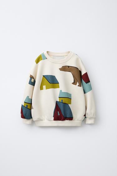 HOUSE PRINT SWEATSHIRT - Ecru by Zara