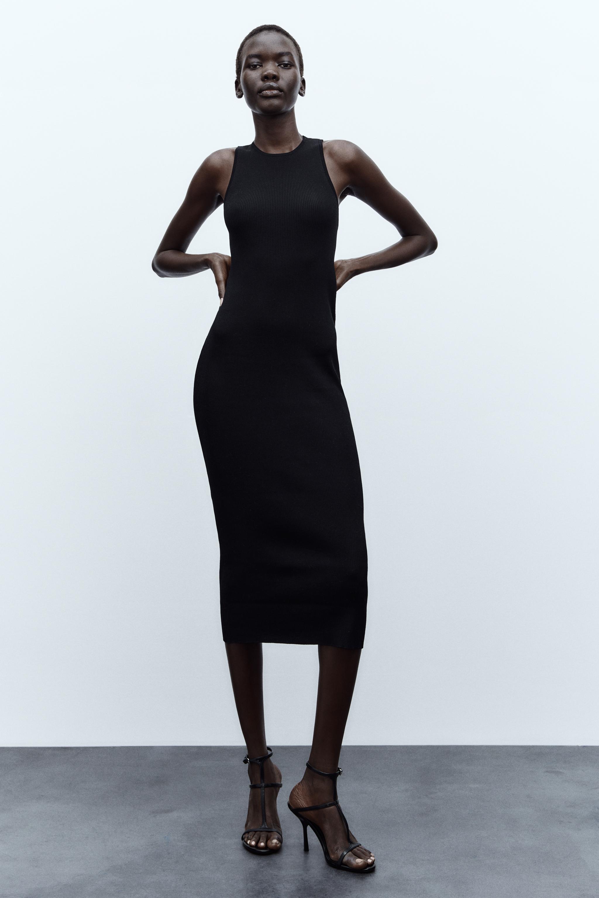 Zara black store midi dress