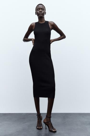 LACE BACK MIDI DRESS - Black by Zara - Image 0