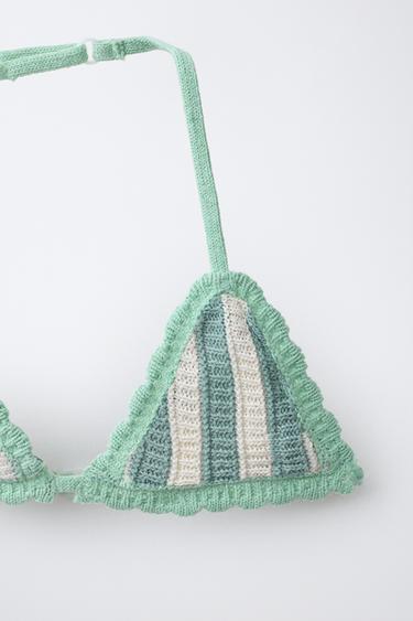 6-14 ANS / BIKINI EN CROCHET À FRUITS ET RAYURES - Vert de Zara - Image 2