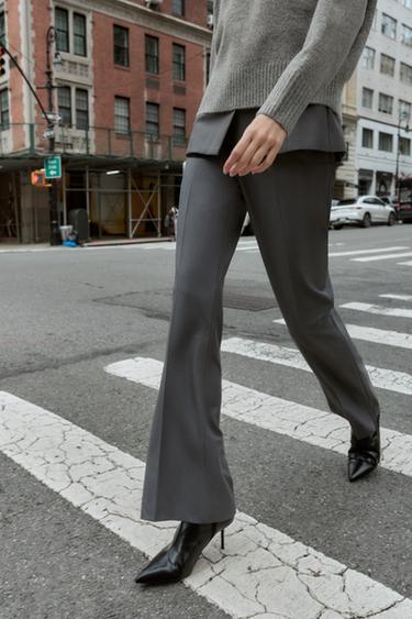 FLARE TROUSERS WITH VENTS - Grey by Zara - Image 2