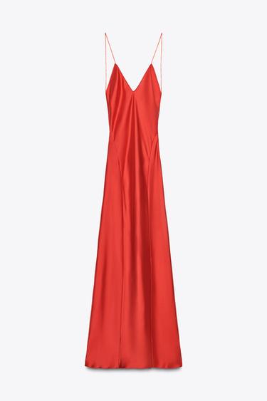 OPEN BACK LONG SATIN DRESS - Bright red by Zara - Image 6