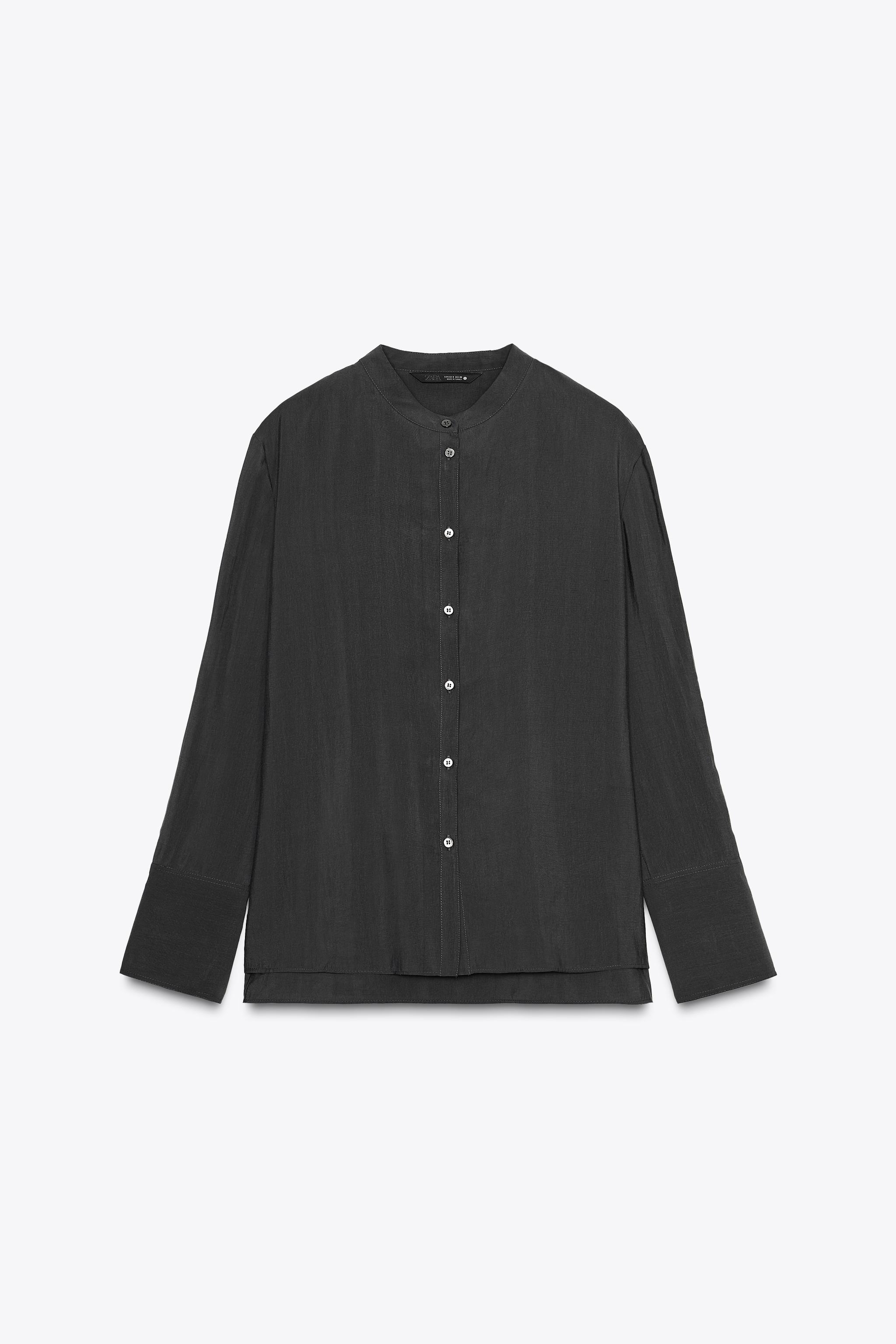 ZW COLLECTION FLOWY SHIRT - Charcoal gray | ZARA United States