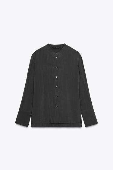 ZW COLLECTION FLOWING SHIRT - Charcoal grey by Zara