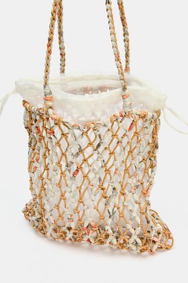 SAC TRESSÉ TISSÉ - Jaune de Zara - Image 4