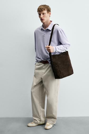 LEATHER TOTE BAG - Brown by Zara - Image 0