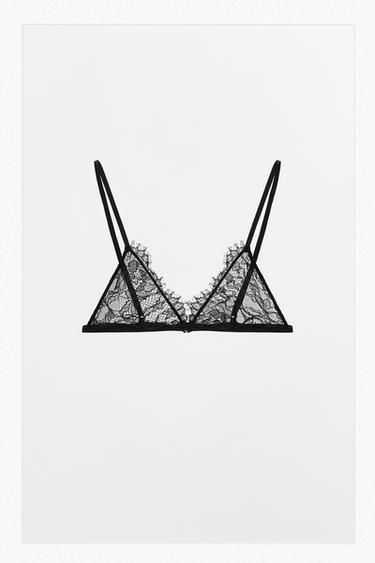 LACE TRIANGLE BRA - Black by Zara