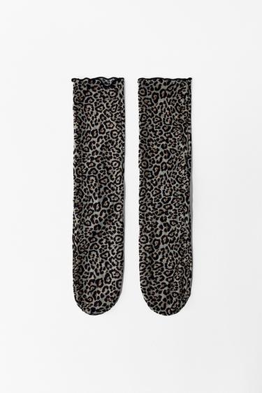 ANIMAL PRINT ANKLE SOCKS - Leopard by Zara