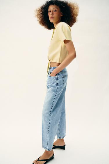 VESTE EN MAILLE AVEC NŒUD - Jaune de Zara - Image 4