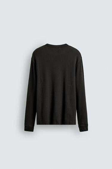 T-SHIRT STRUCTURE WAFFLE - Marron de Zara - Image 7