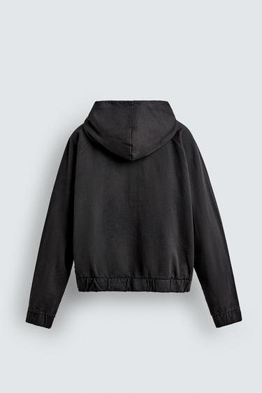 SWEAT BOXY FIT À CAPUCHE - vert kaki de Zara - Image 7