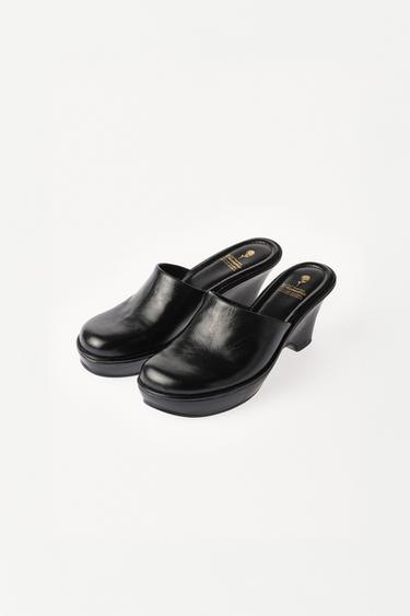 WILLY CHAVARRIA LEATHER CLOGS - Black by Zara