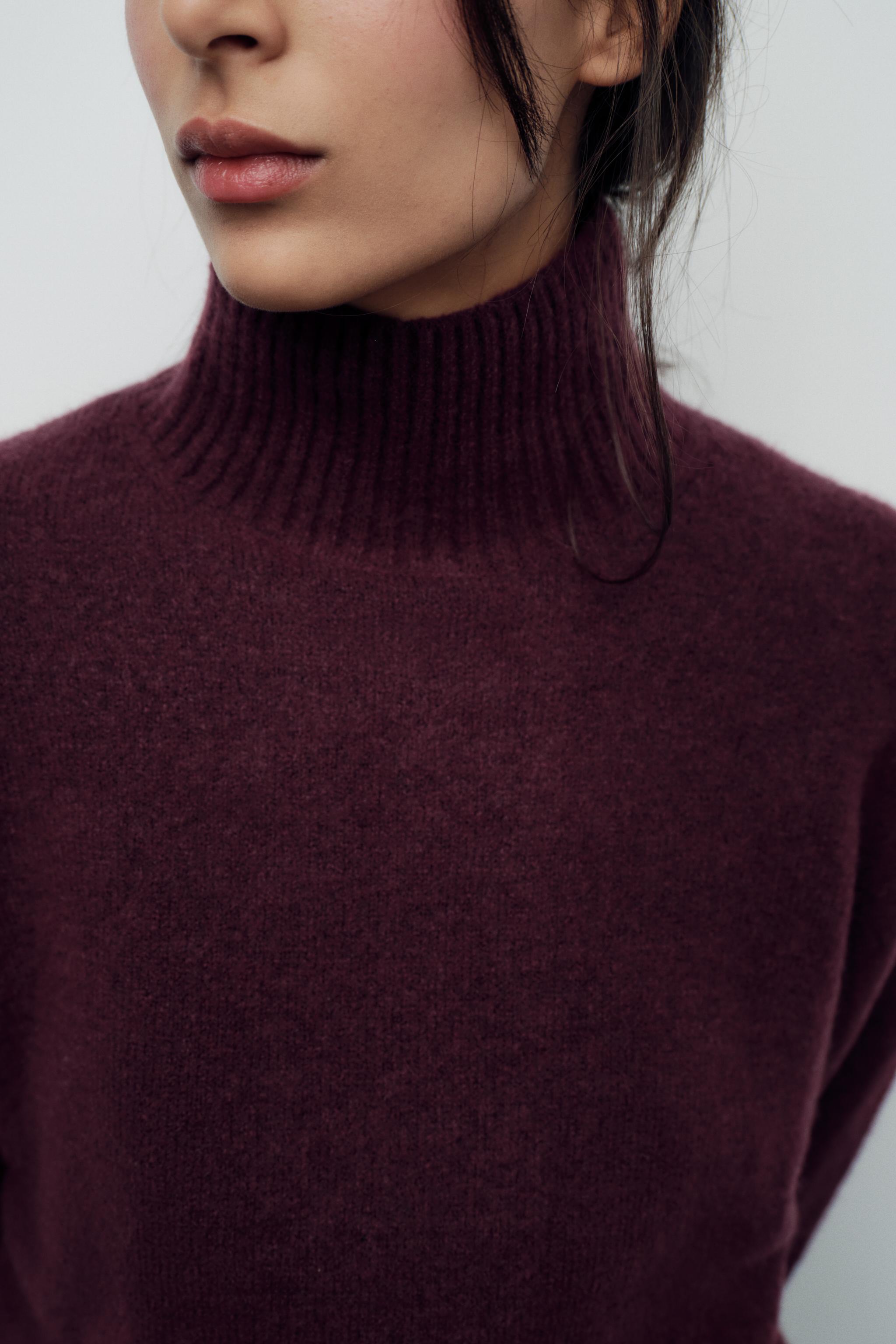 Zara Chunky Wide Balloon Sleeve Cable-knit outlet Turtleneck Sweater