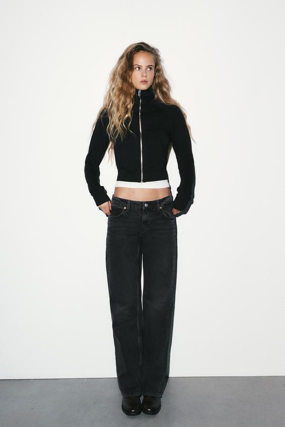 ZARA TRF Wide-Leg Low Rise Jean