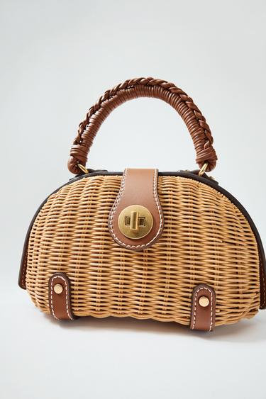 FESTE MINI-UMHÄNGETASCHE - grau-beige von Zara