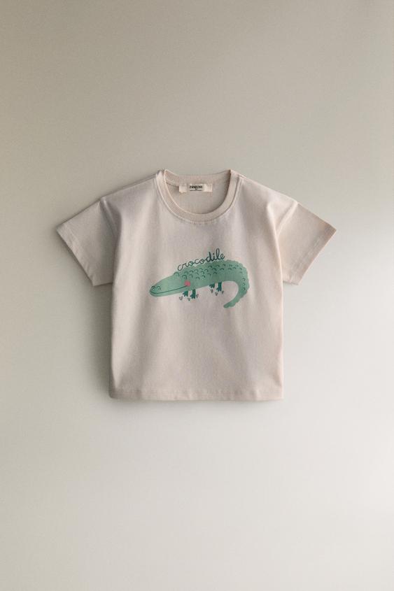 CHILDREN’S COTTON CROCODILE T-SHIRT - Light beige | ZARA United Kingdom