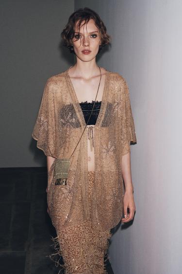 SEQUINNED FEATHER SKIRT - Brown by Zara - Image 5