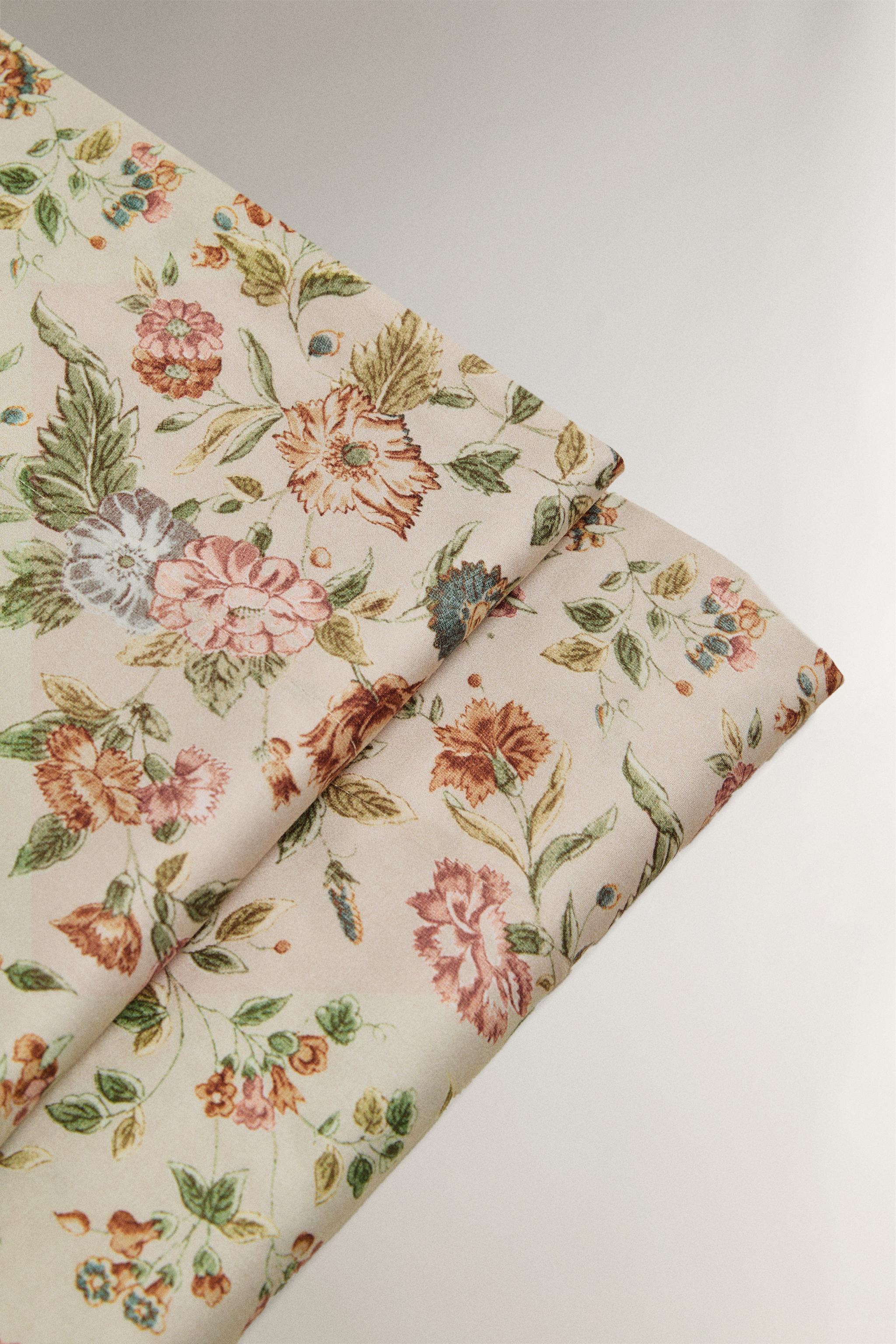 FLORAL SATEEN FLAT SHEET (300 THREAD COUNT