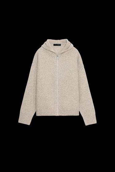 HOODED WOOL JACKET - Beige by Zara - Image 0