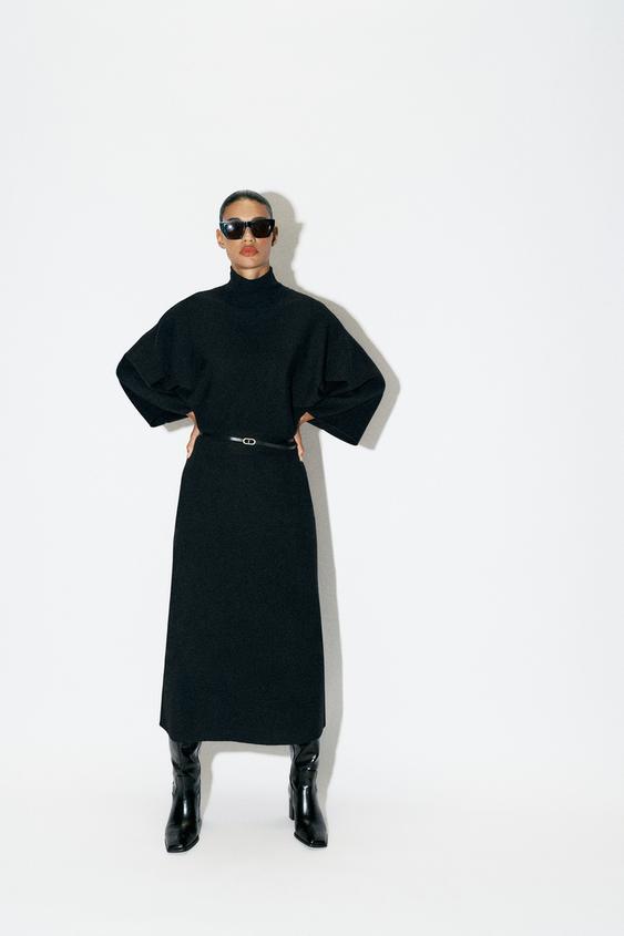 KNIT DRESS WITH BELT - Black by Zara - Image 0