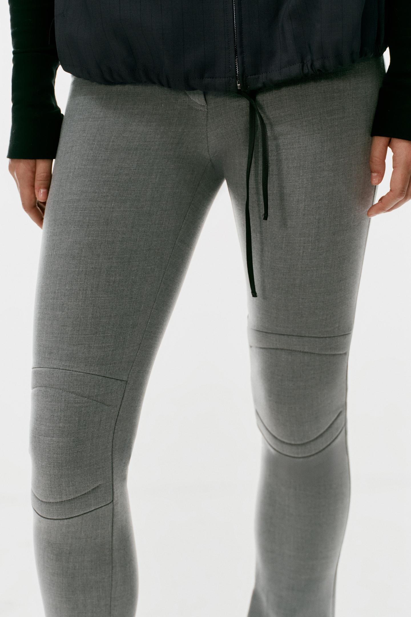 Женские леггинсы Zara Knee-Quilted, цвет: Серый меланжевый — фото 3