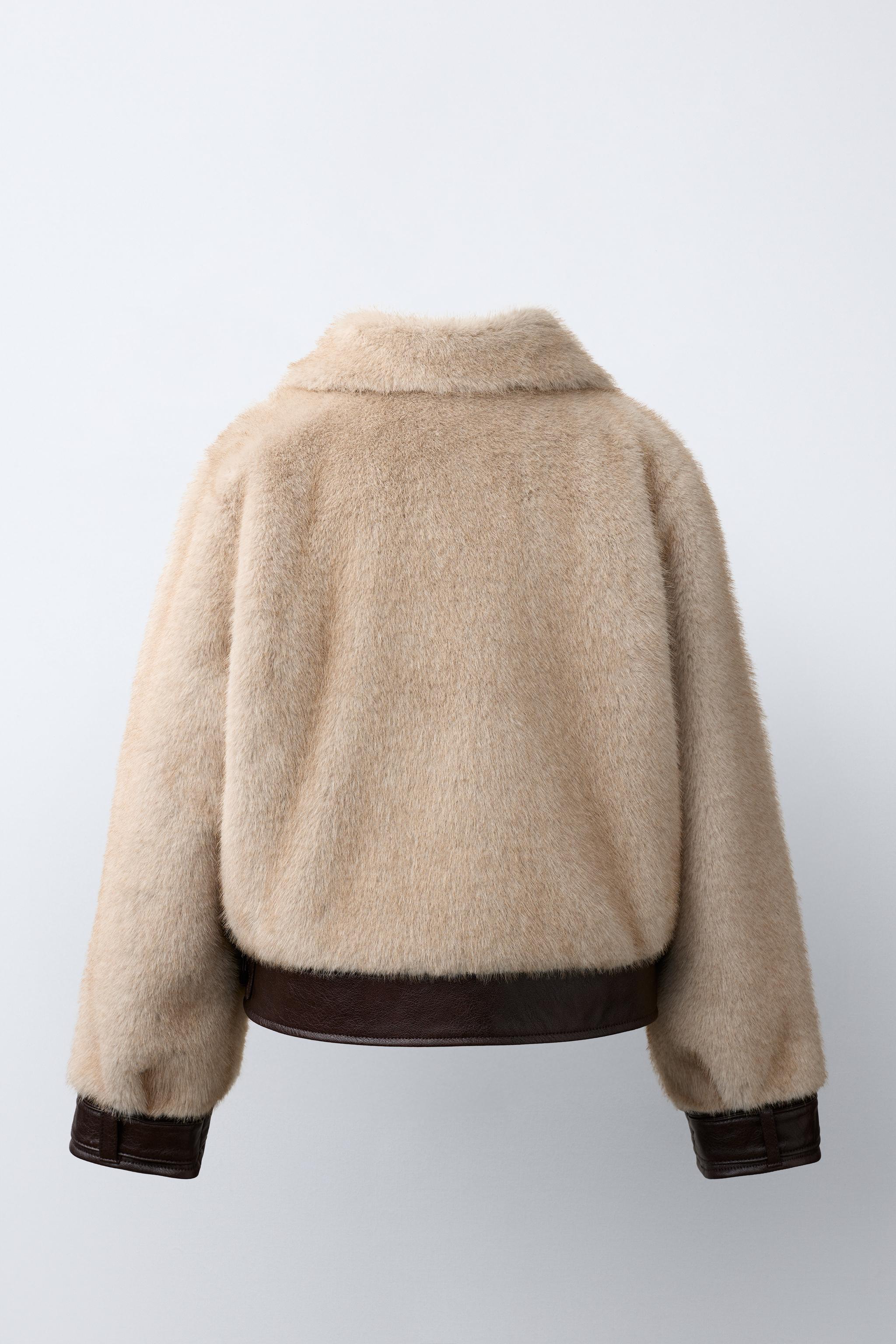 BLOUSON EFFET FOURRURE COMBINÉ