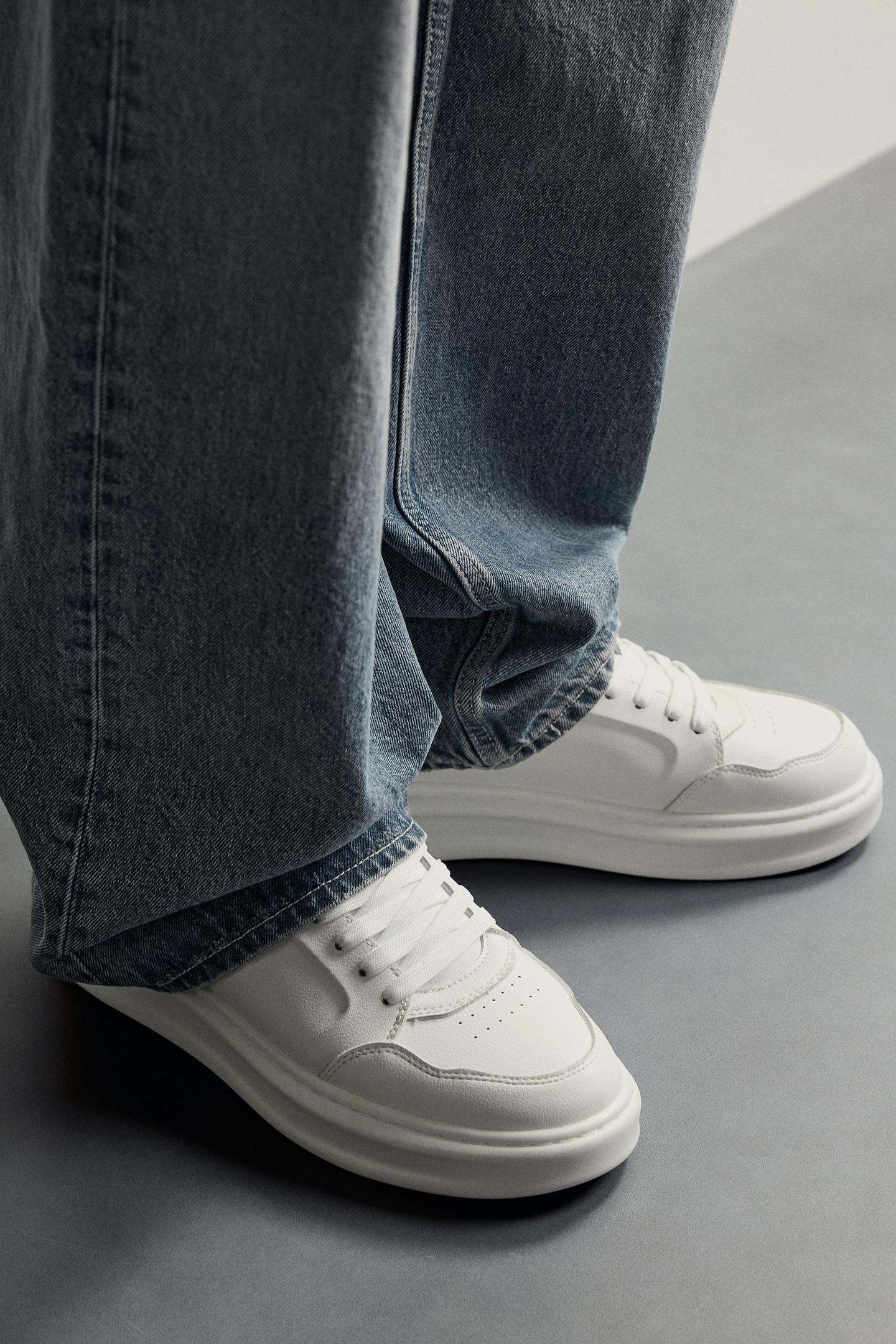 Мужские кроссовки Zara Chunky Basket, цвет: Белый — фото 3