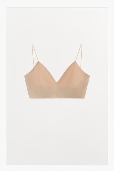 BRALETTE TRIANGULAIRE SEAMLESS - rose poudré de Zara