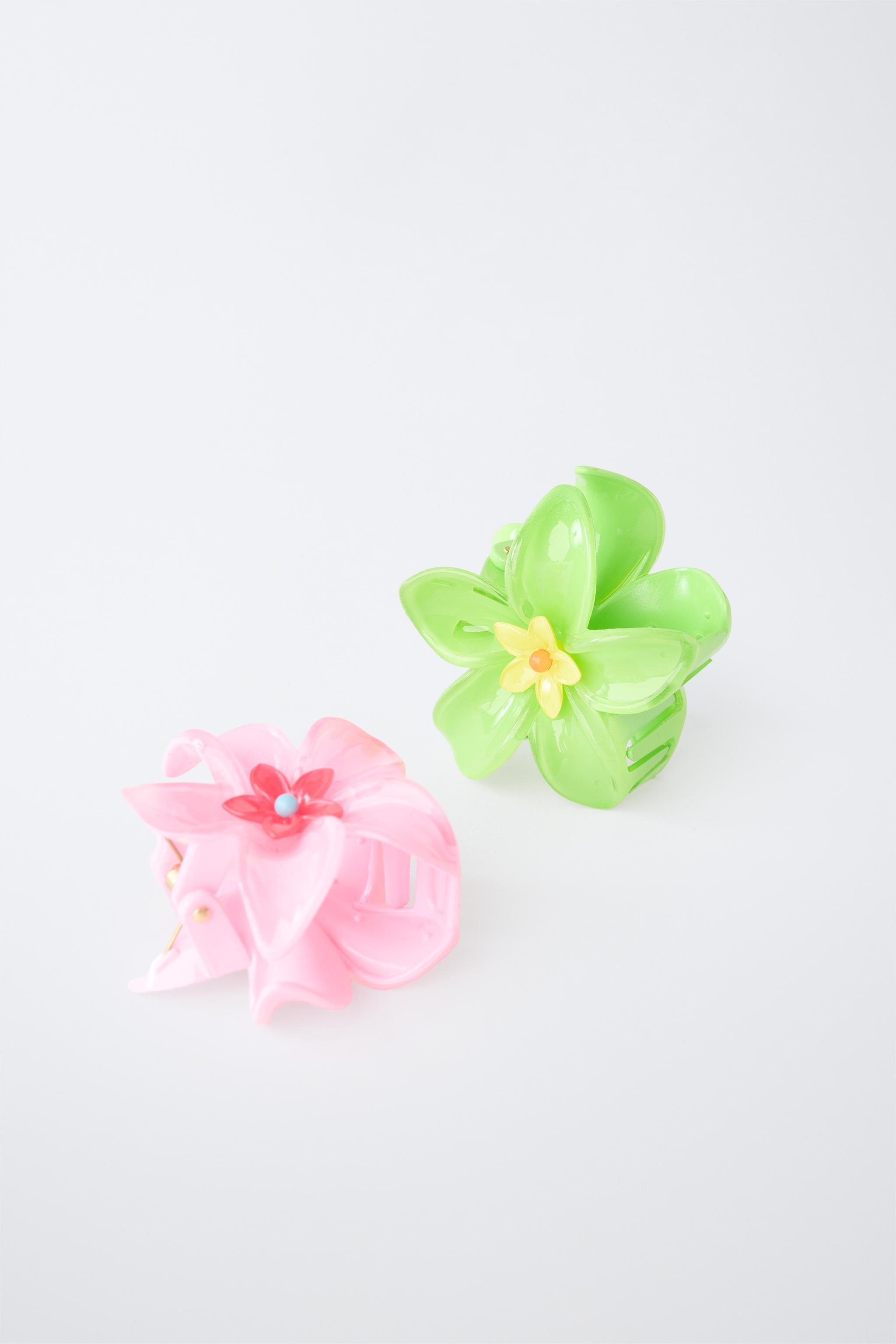 TWO-PACK OF HIBISCUS FLOWER CLIPS - Pink | ZARA United States