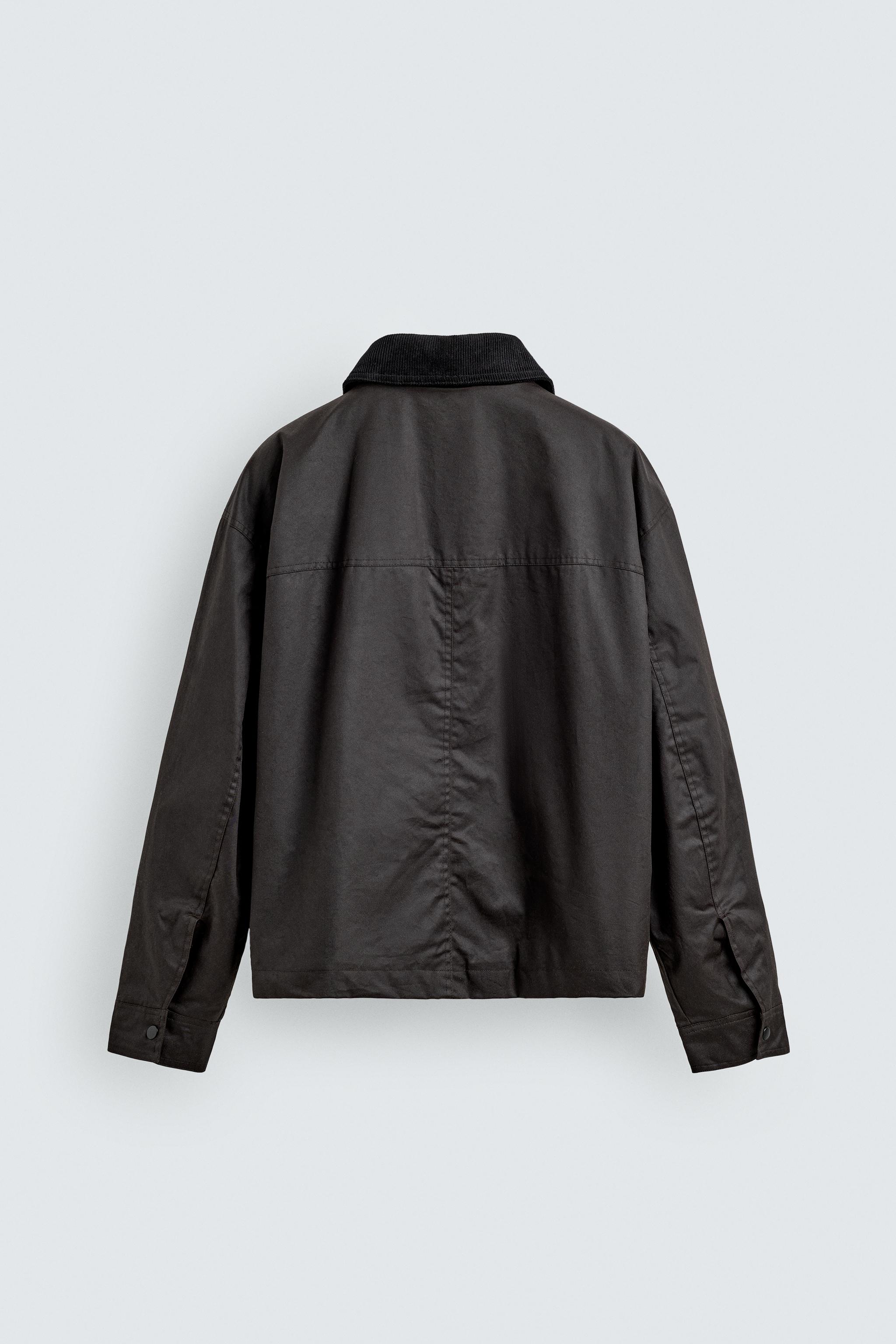ワックスフィニッシュコンビカラーブルゾン - ダークボルドー | ZARA