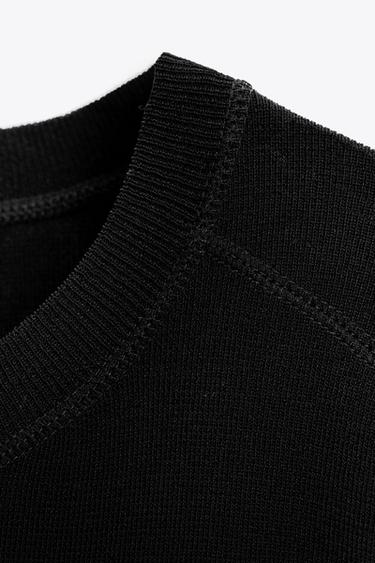 OVERSIZE PLAIN KNIT TOP - Black by Zara