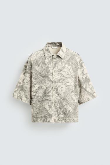 WASHED ABSTRACT PRINT OVERSHIRT - 026 by Zara