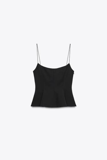 TOP ÉLASTIQUE PÉPLUM - Noir de Zara - Image 4