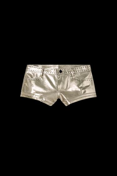 METALLIC LEATHER SHORTS KATE MOSS X ZARA - Silver by Zara