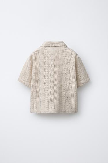 CHEMISE EN MAILLE CROCHET - Écru de Zara - Image 1