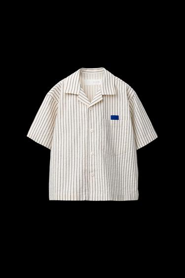 TEXTURED STRIPED TOP - Ecru by Zara - Image 0
