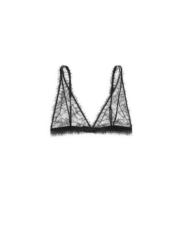 Zara Lace bralette with frayed detail - Black