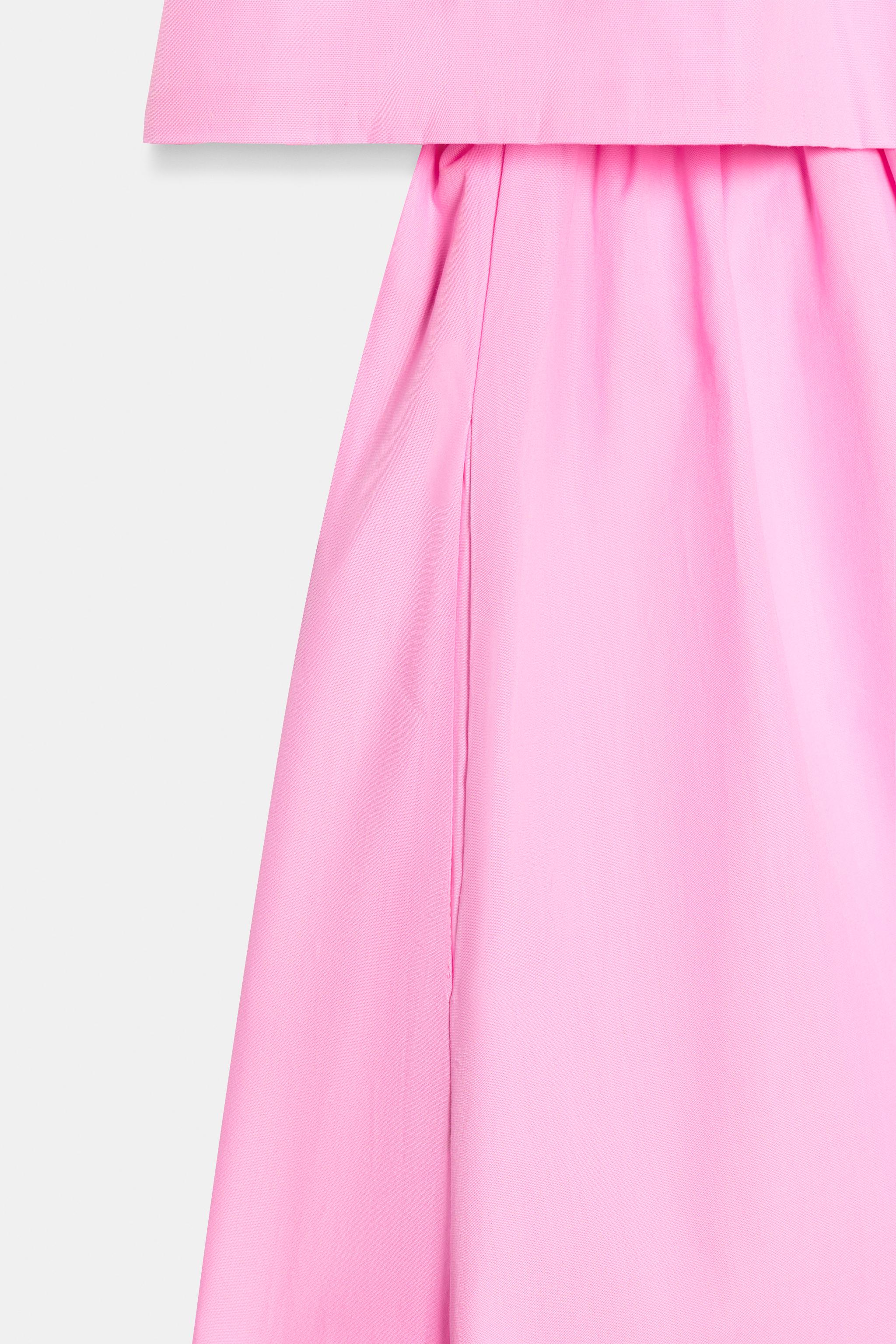 knee length dresses for ladies Pink Cecily Poplin Sweetheart Midi Dress main image 1