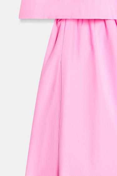 ROBE MIDI EN POPELINE À NŒUDS - Rose moyen de Zara - Image 9