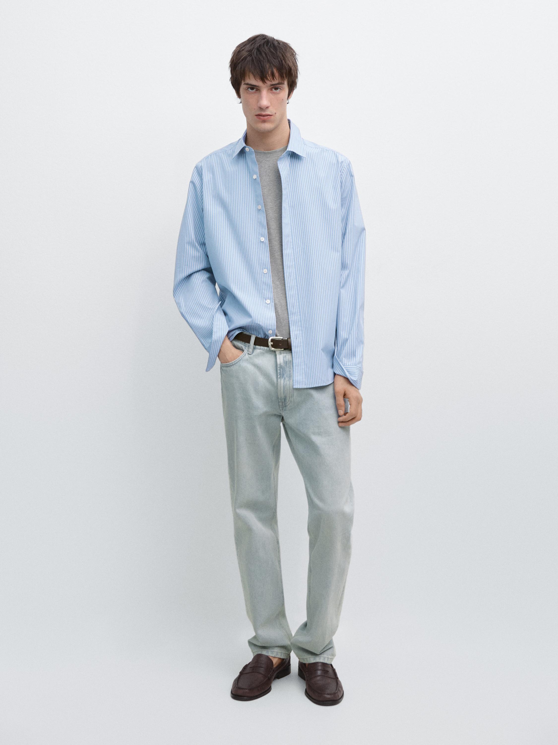 100% cotton poplin regular fit shirt