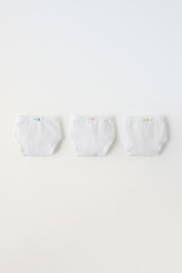 6-14 ANS/ LOT DE TROIS CULOTTES FLEUR - Blanc de Zara