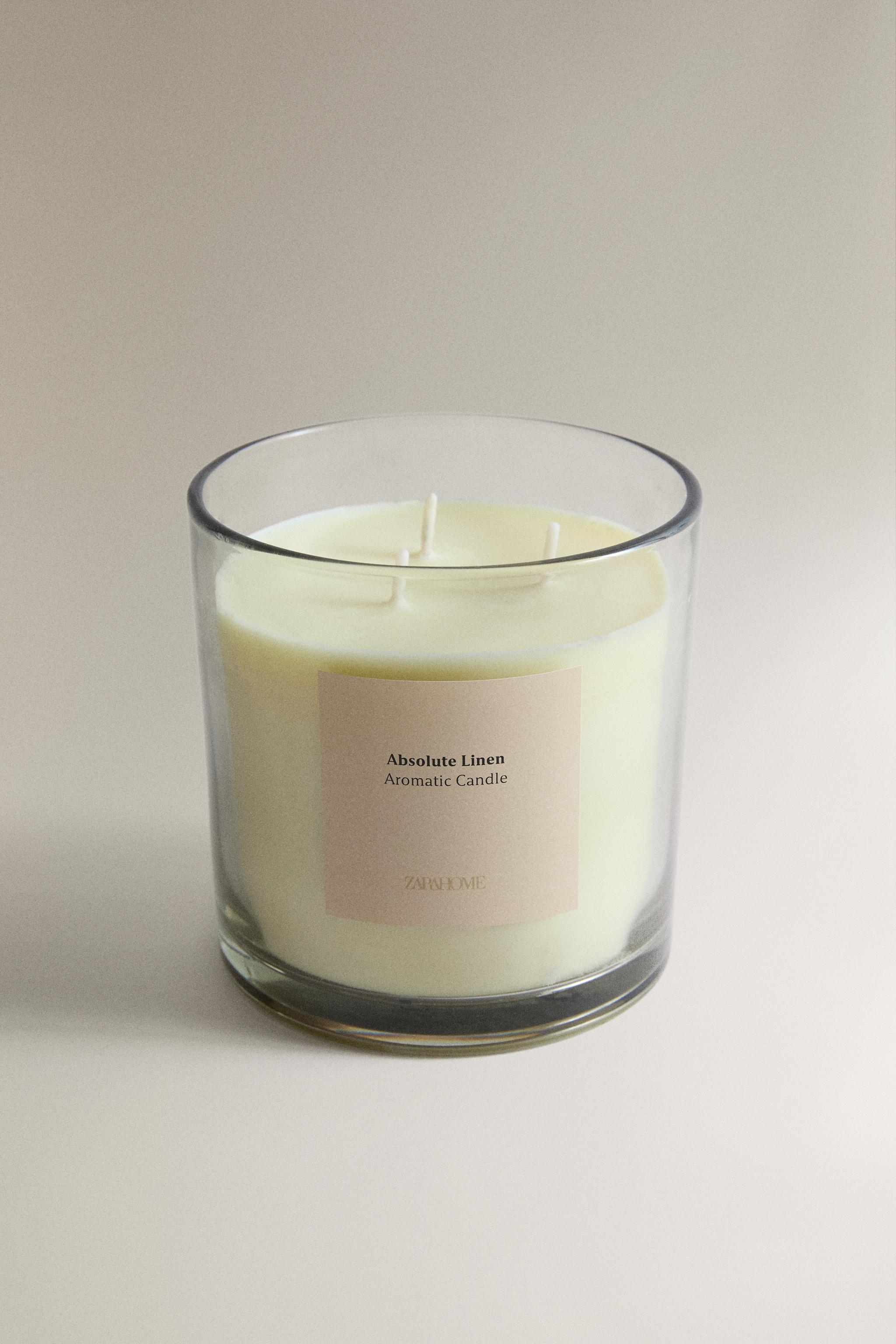 (620 G) ABSOLUTE LINEN SCENTED CANDLE — Mustard
