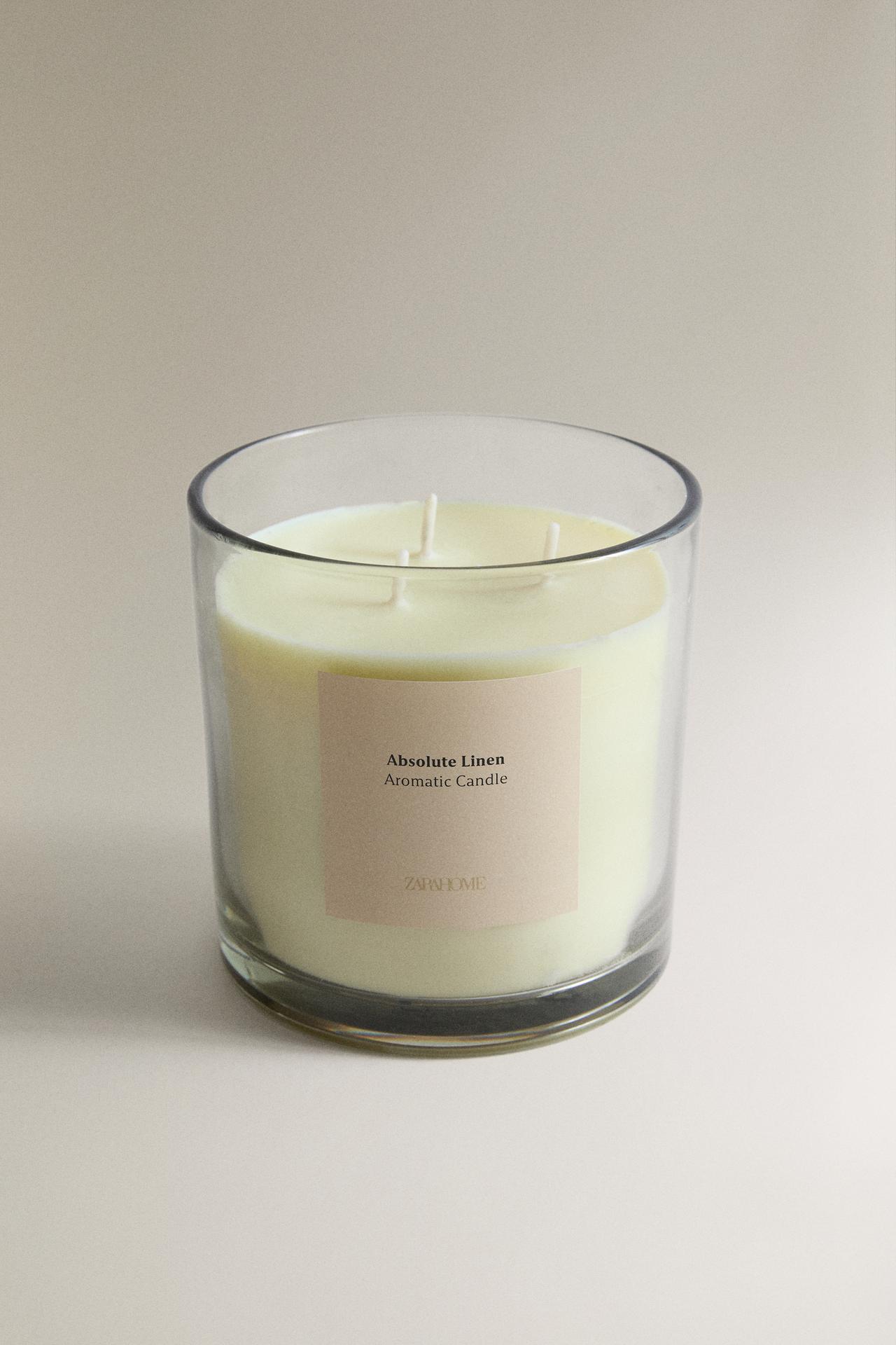 (620 G) ABSOLUTE LINEN SCENTED CANDLE — Mustard
