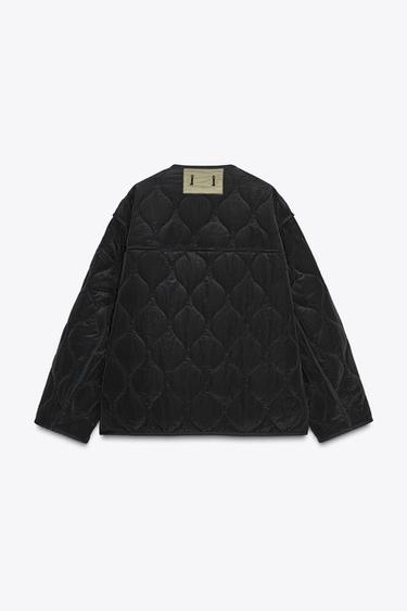 ZW COLLECTION REVERSIBLE QUILTED JACKET - Black / Green by Zara - Image 8