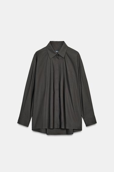 Zara ZW COLLECTION OVERSIZED SHIRT - Dark gray