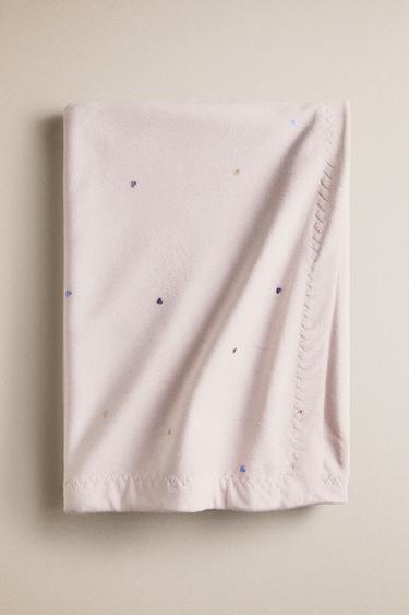 KIDS' HEART PRINT BLANKET - Pink by Zara