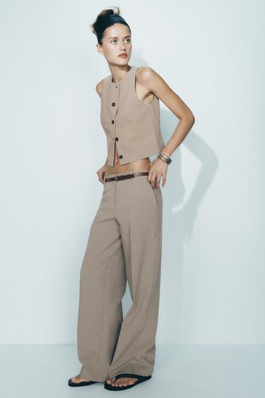 TROUSERS WITH BELT - Light camel by Zara - Image 0