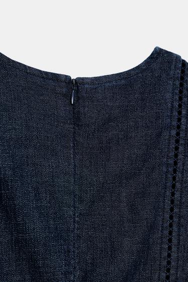 MIDI DRESS WITH LACE INSERTS - Blue by Zara - Image 6