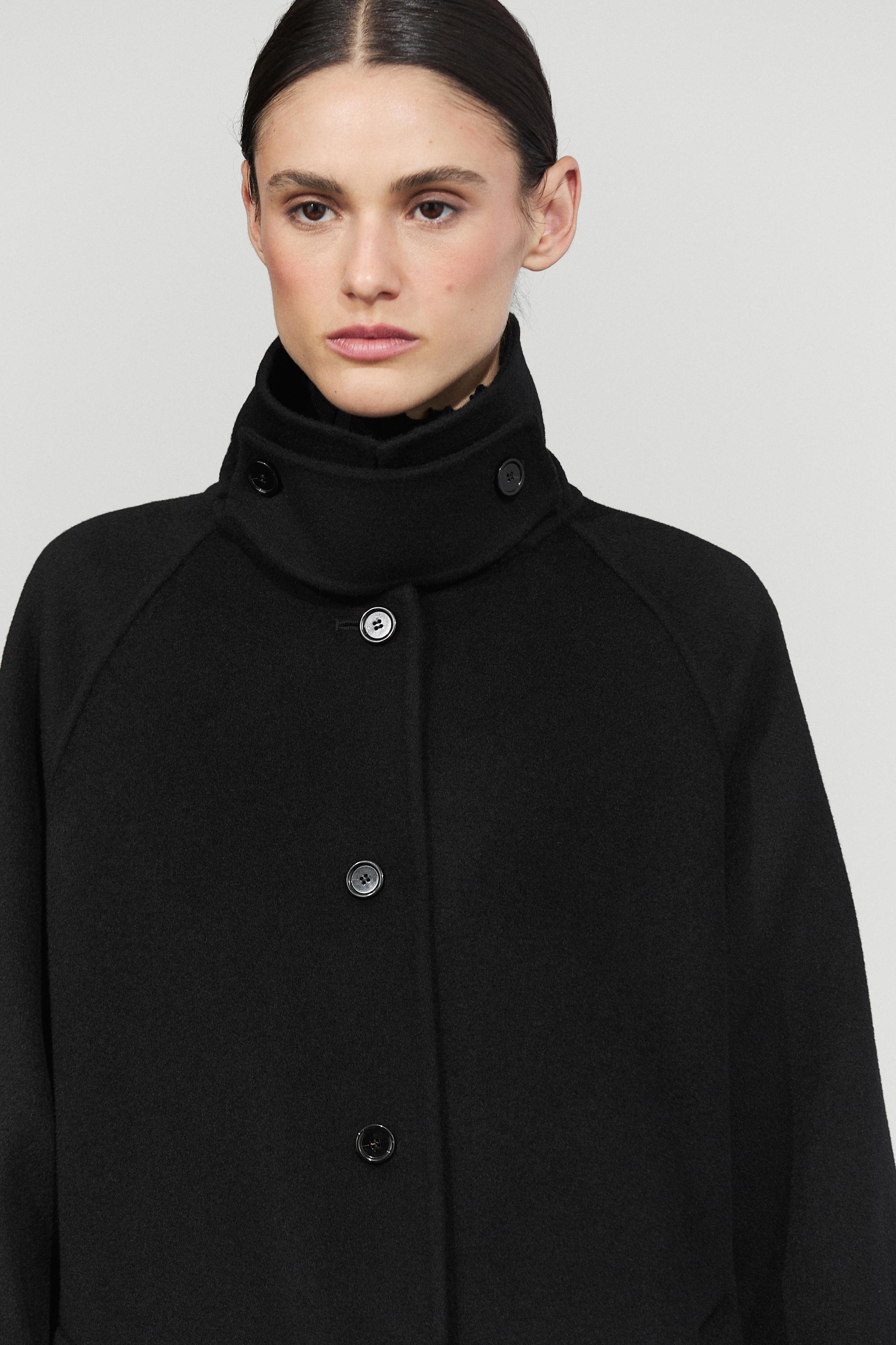 Long oversized wool and cashmere blend coat